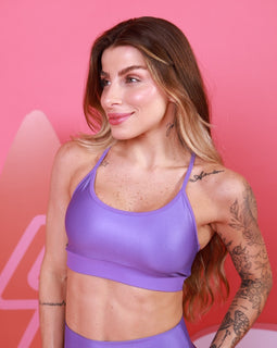 Conjunto Performance - Top Alcinhas Nadador e Short Duplo Lateral - Roxo Violeta