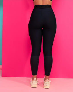 Conjunto Basic 4U - Top Classic Colors e Legging com Bolso - Preto